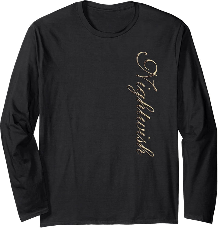 Nightwish Logo Goldene Vertikale Langarmshirt