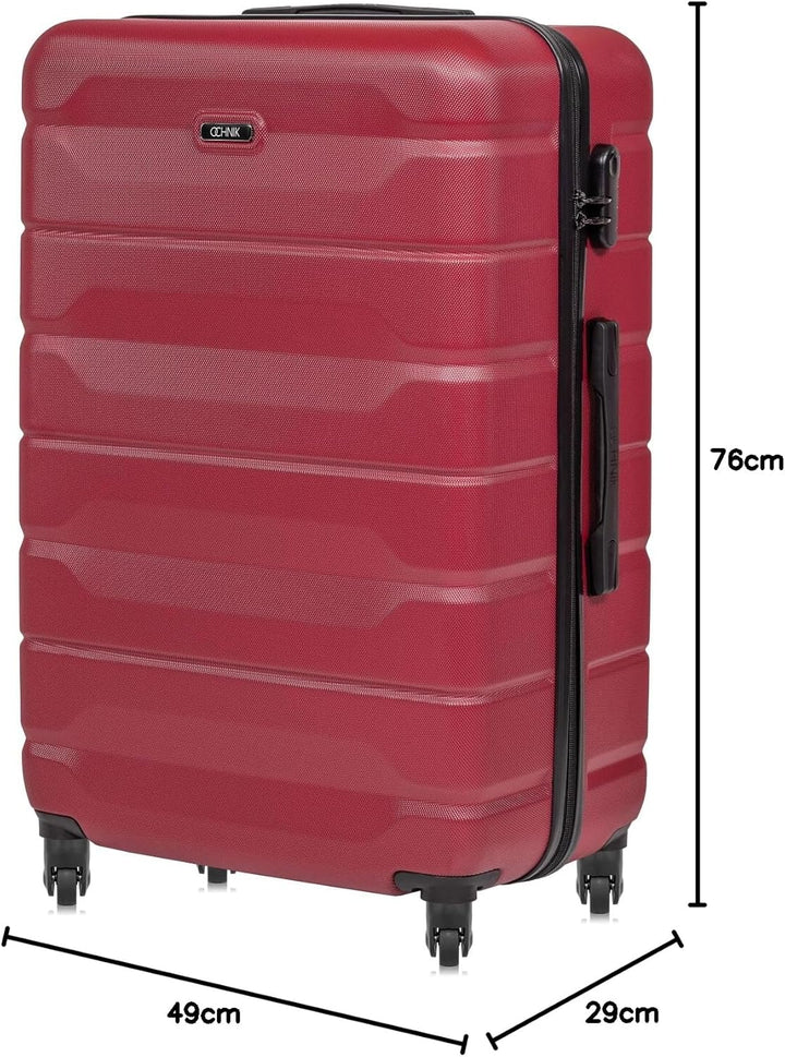 OCHNIK Grosser Koffer | Hartschalenkoffer | Farbe: Rot | 76x49x29 cm | Grösse: L | Reise-Koffer mit