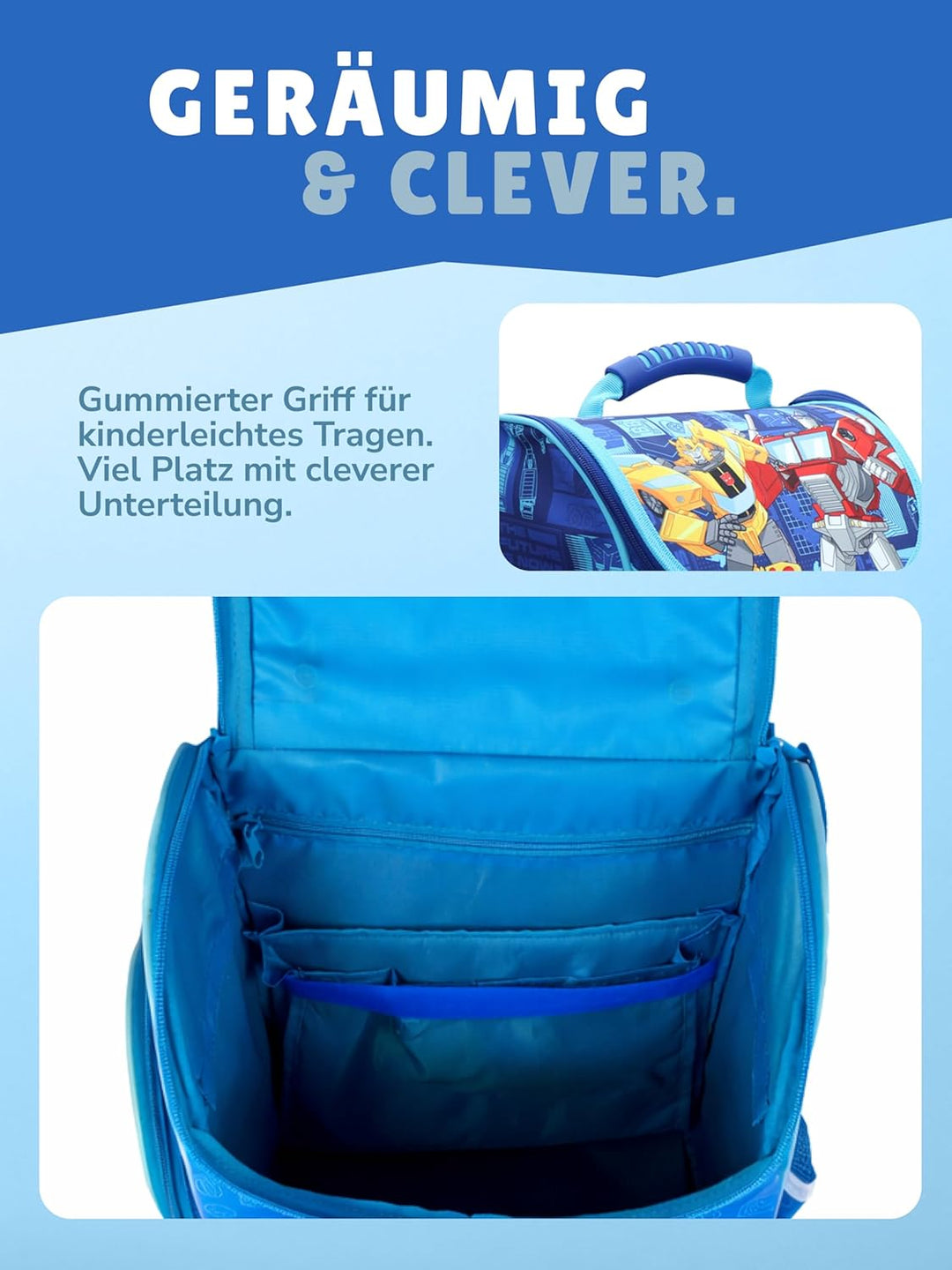 Familando Transformers Schulranzen 1. Klasse für Jungen und Mädchen · ergonomischer Tornister · Jung