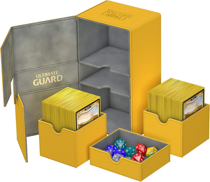 Ultimate Guard UGD010770 Twin Flip´n´Tray Deck Hülle 200 Plus XenoSkin, Bernstein, Standardgrösse Be