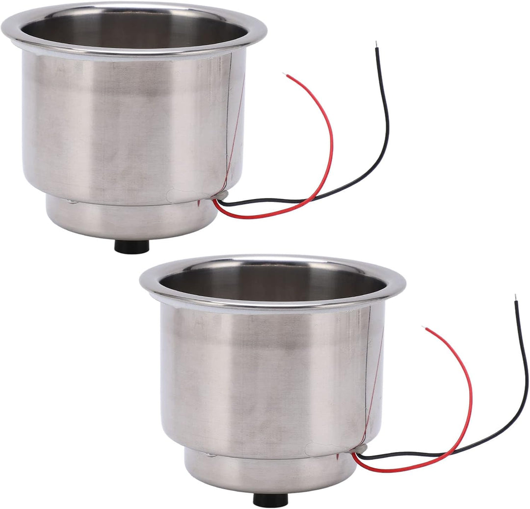 Beleuchtete Getränkehalter, 2 STÜCKE Leuchtender Getränkehaltereinsatz 8 LEDs Edelstahl 304, LED-Lic