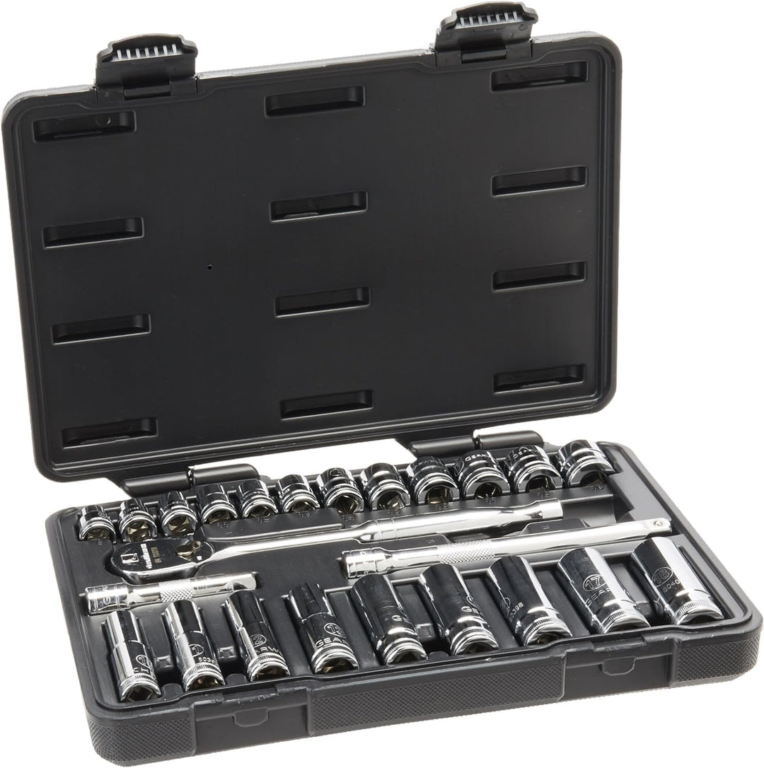 GEARWRENCH 80559 Mechaniker-Werkzeug-Set, Standard, tief, metrisch, 3/8-Zoll-Antrieb, 6 und 12-teili