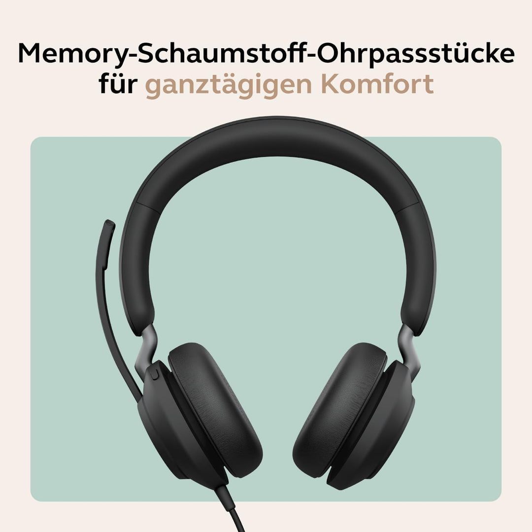 Jabra Evolve2 40 SE Kabelgebundenes Mono-Headset mit Geräuschunterdrückung, 3-Mikrofon-Technologie u
