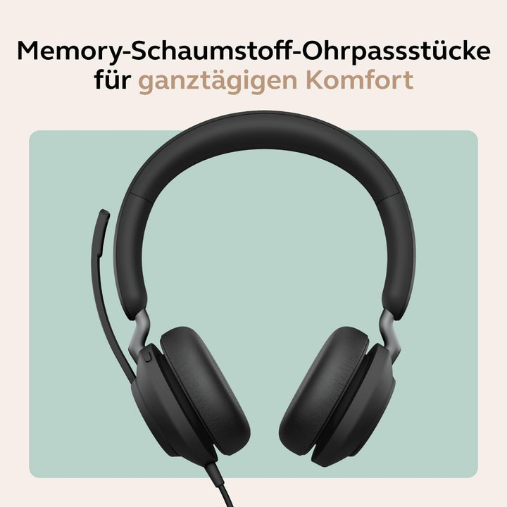 Jabra Evolve2 40 SE Kabelgebundenes Mono-Headset mit Geräuschunterdrückung, 3-Mikrofon-Technologie u