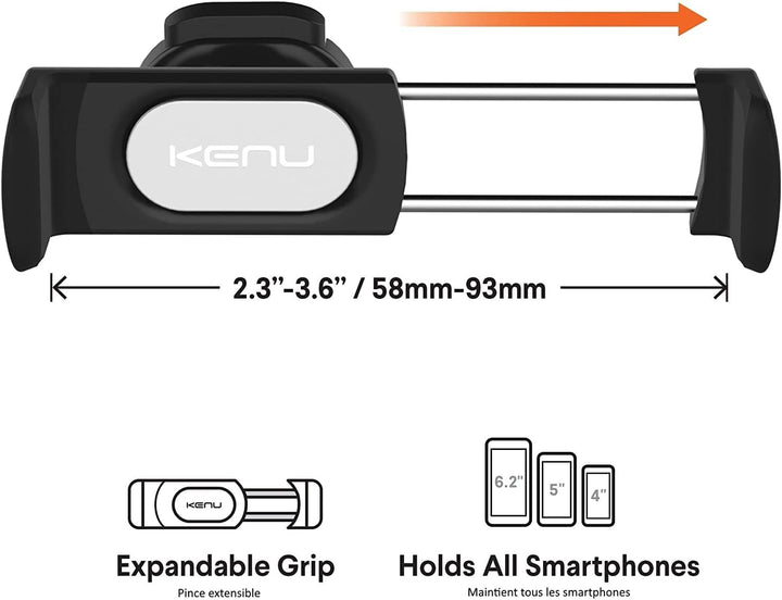 Kenu Airframe Pro Lüftungs Halterung für Smartphones/Phablets (min. 58mm / max. 93mm Breite) - schwa