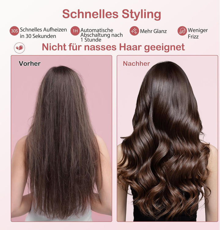 Thermobürste, Thermal Brush Ionische Lockenbürste Erhitzt zur Erzeugung Natürlicher Locken, Haarglät