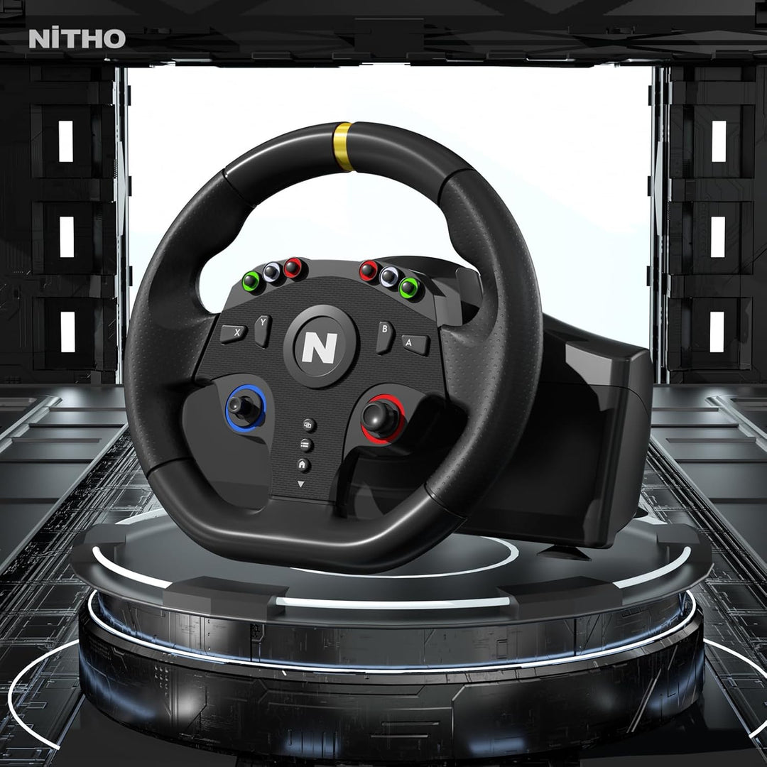 NITHO Drive Pro ONE V24 Gaming Rennlenkrad mit Pedalen, 270 Grad Spiele Lenkrad für PS4, PC, Xbox On