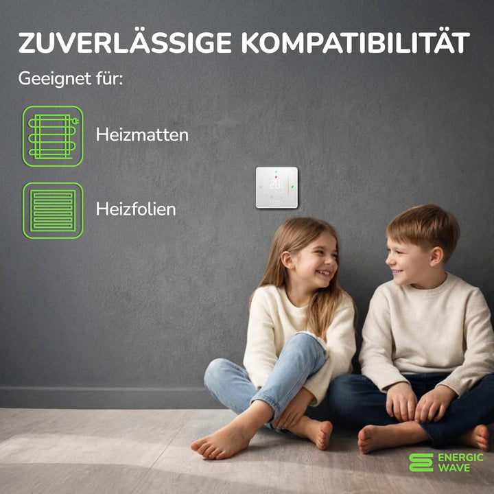 Thermostat für Elektrische Fussbodenheizung - Smart WIFI Programmierbar Raumthermostat Kompatibel mi