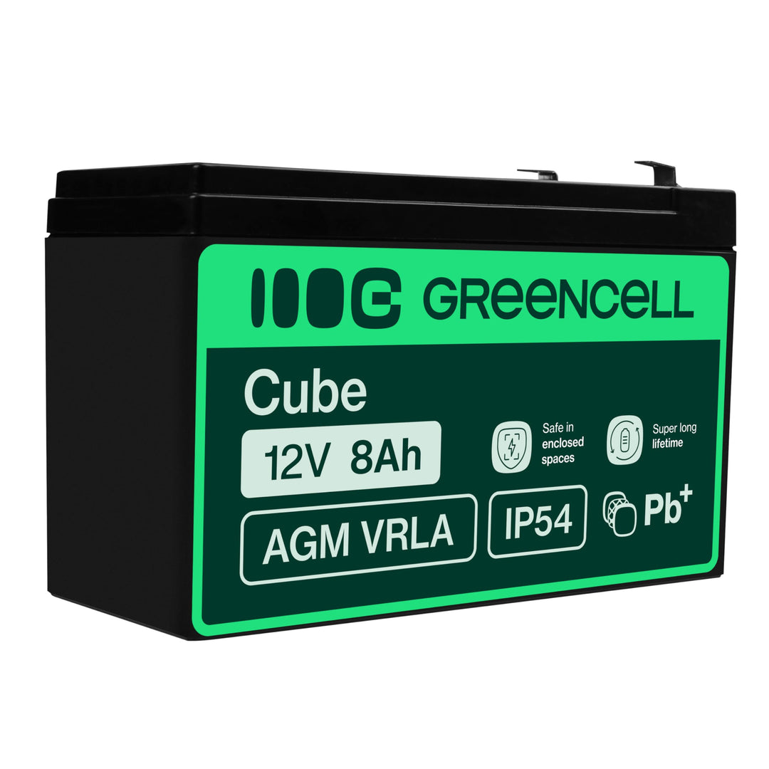 Green Cell® AGM 12V 8Ah Akku Vlies Batterie VRLA Blei Batterie Bleiakku Ersatzakku Akkubatterie Vers