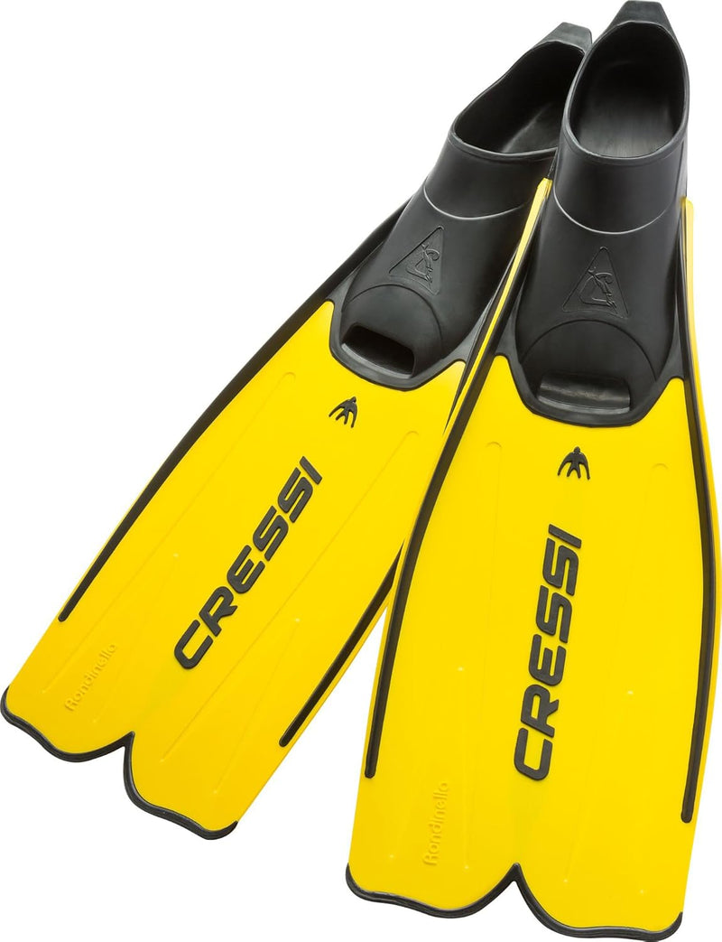 Cressi Rondinella Full Foot Snorkeling/Free Diving Fins (Made in Italy) 35/36 Gelb, 35/36 Gelb