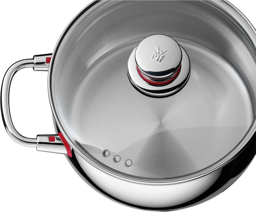 WMF Quality One Kochtopf gross 20cm, Glasdeckel mit Dampföffnung, Bratentopf Induktion 3,4l, Cromarg