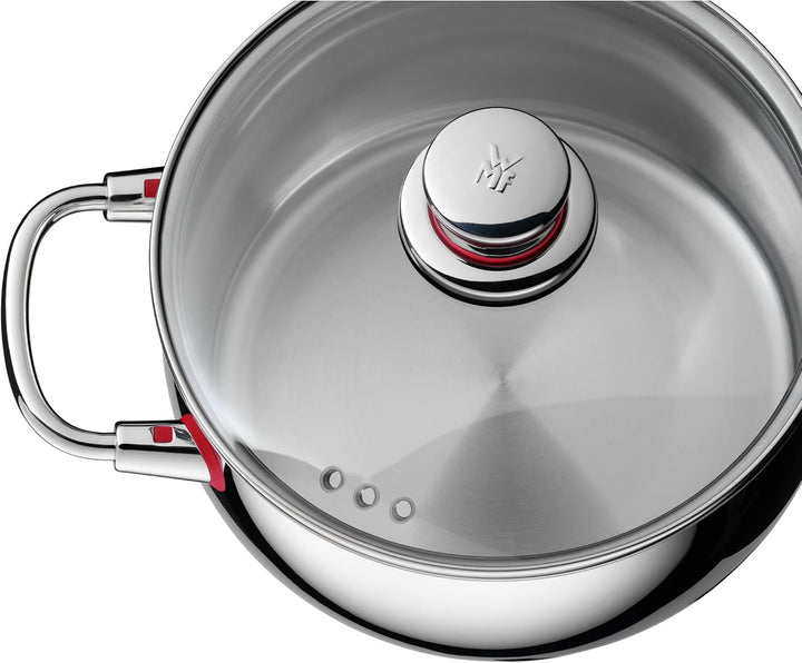WMF Quality One Kochtopf gross 20cm, Glasdeckel mit Dampföffnung, Bratentopf Induktion 3,4l, Cromarg