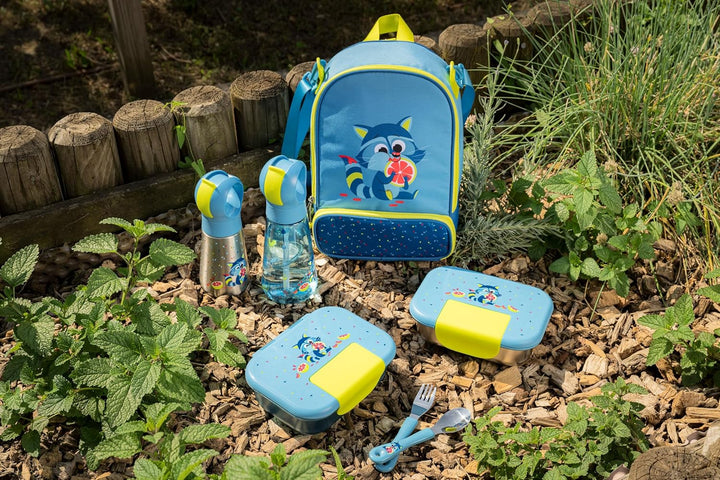 Maped PICNIK - Edelstahl-Lunchbox MINIZ Waschbär 900 ml EDELSTAHL Blau, EDELSTAHL Blau