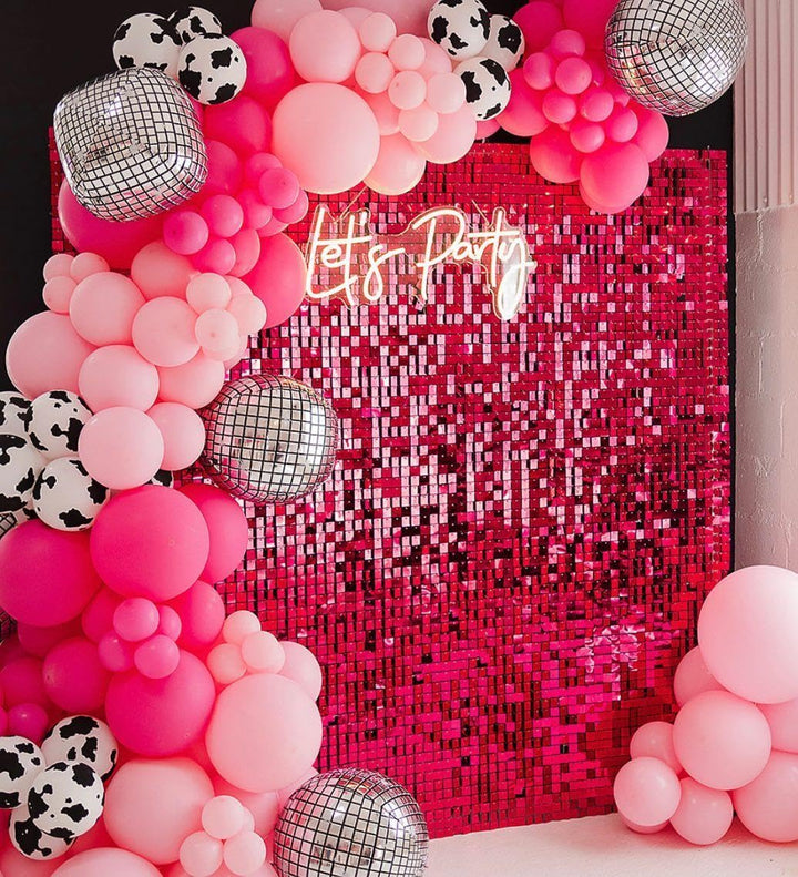Kate Shimmer Wall Panels Pailletten Hot Pink Wand Pailletten Hintergrund Party Panels für Party Deko
