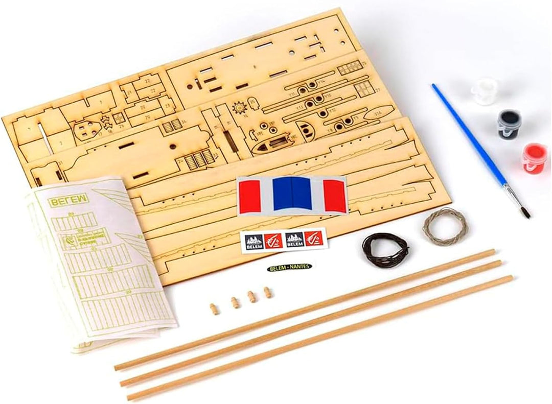 Artesanía Latina - Holzmodellschiff - Easy Kit Französische Schulschiff, Belem - Modell 17001, Masss