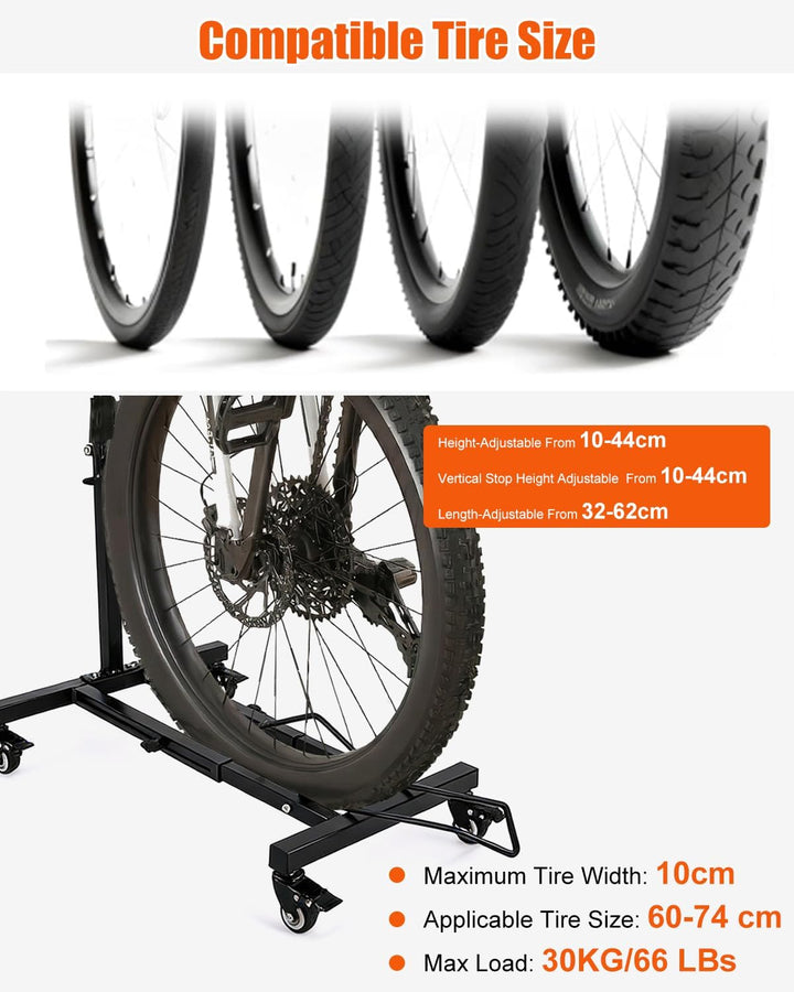 Professional Fahrradständer Boden für 24-29 Zoll Mountainbike(Maximal 10 cm Reifen) Stabiler Fahrrad