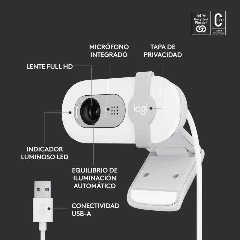 Logitech Brio 100 Full HD Webcam Off-white