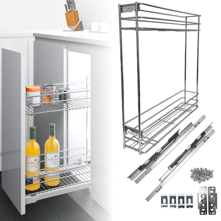 Herausnehmbarer Küchenkorb, Schiebewagen, gedämpft, Edelstahl, Gesamtextraktion – Flaschenhalter, We