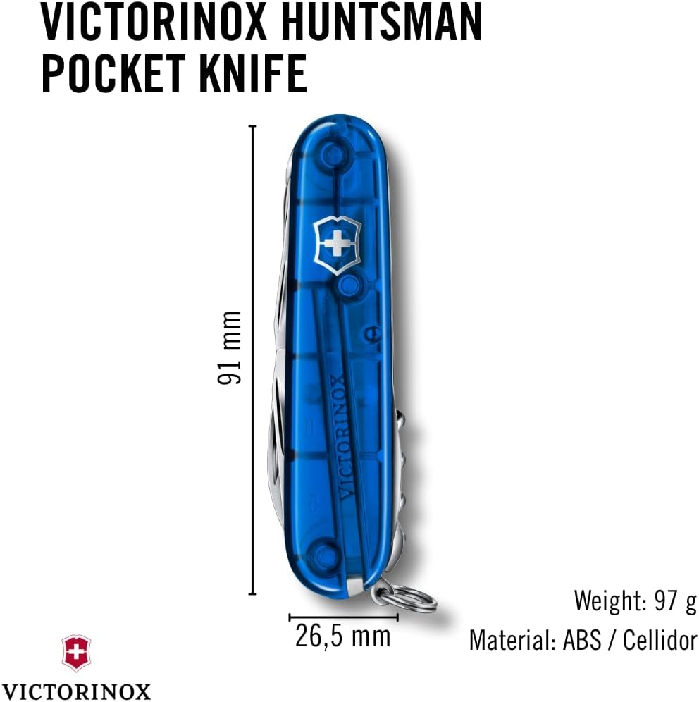 Victorinox Schweizer Taschenmesser Huntsman, Multitool, Swiss Army Knife mit 15 Funktionen, Klinge,