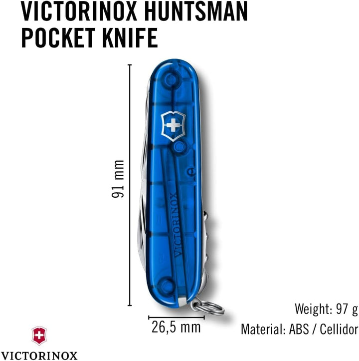 Victorinox Schweizer Taschenmesser Huntsman, Multitool, Swiss Army Knife mit 15 Funktionen, Klinge,