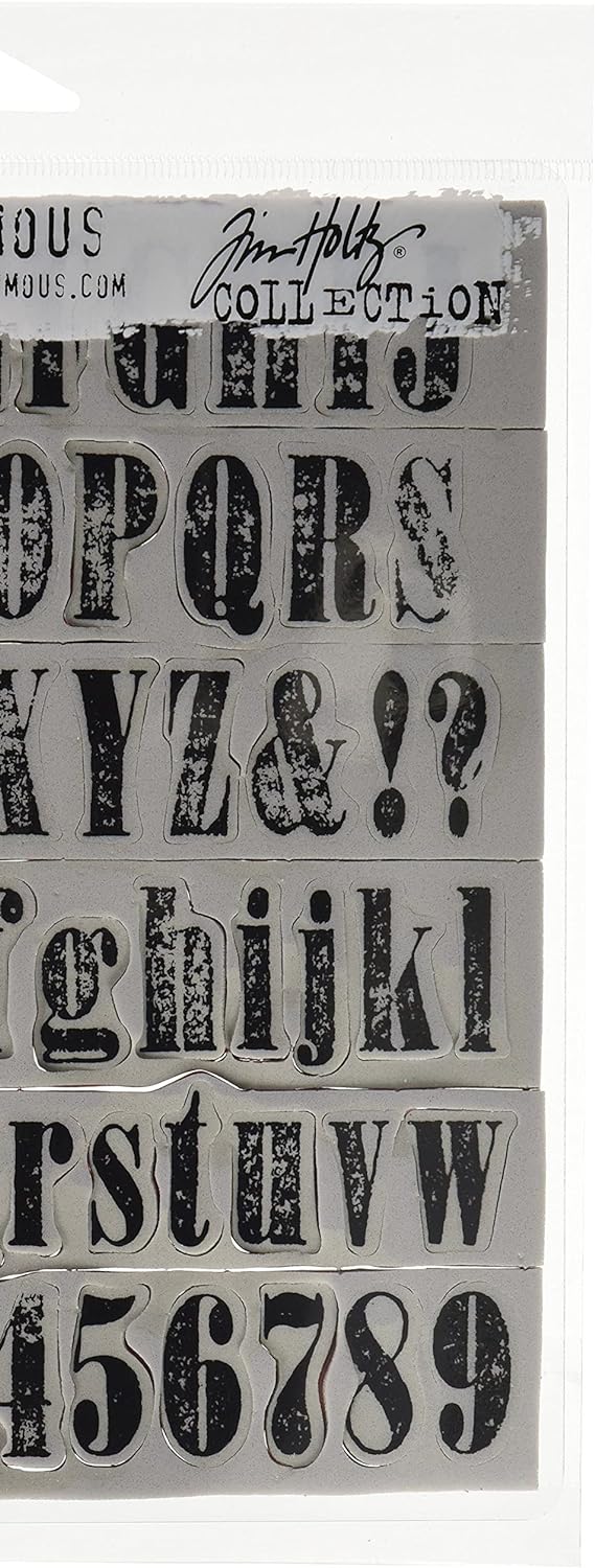 Stampers Anonymous Tim Holtz Haftende Stempelsets, künstlerische Werkzeuge, Gummistempel Text mit Vi