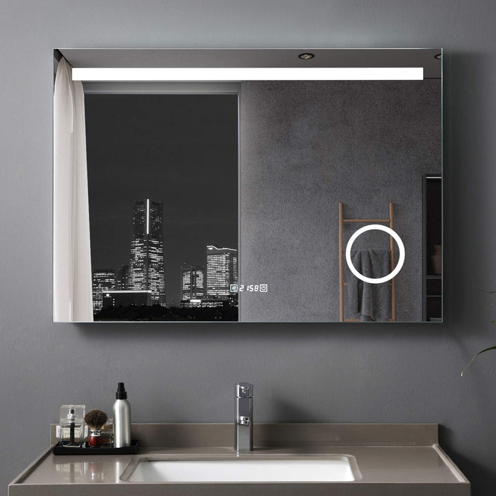 MEESALISA LED Badspiegel 120x80 cm mit Beleuchtung Badezimmer Wandspiegel Antibeschlage Lichtspiegel