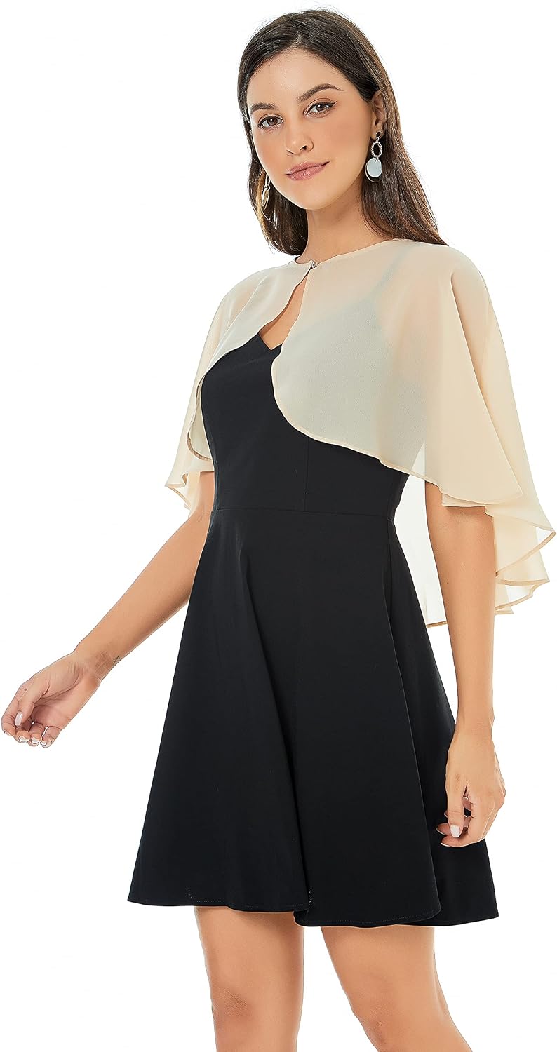 olyrjie Damen No Classic Einheitsgrösse Chiffon, Champagner, Einheitsgrösse Chiffon, Champagner
