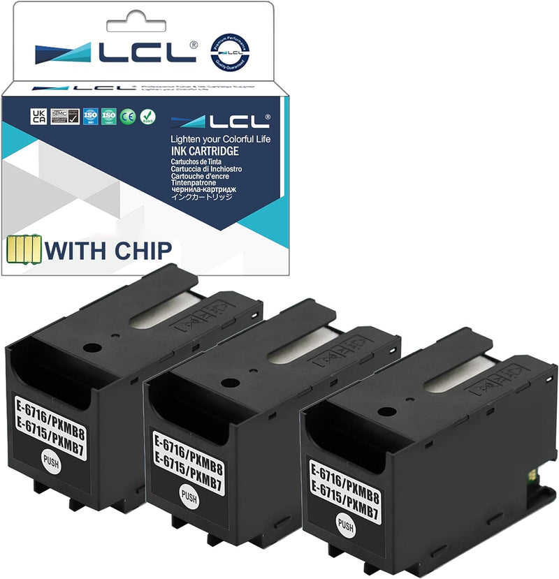 LCL Kompatibel Wartungsbox T6716 C13T671600 3Pack Ersatz für Epson Workforce Pro WF-C5210DW WF-C5290