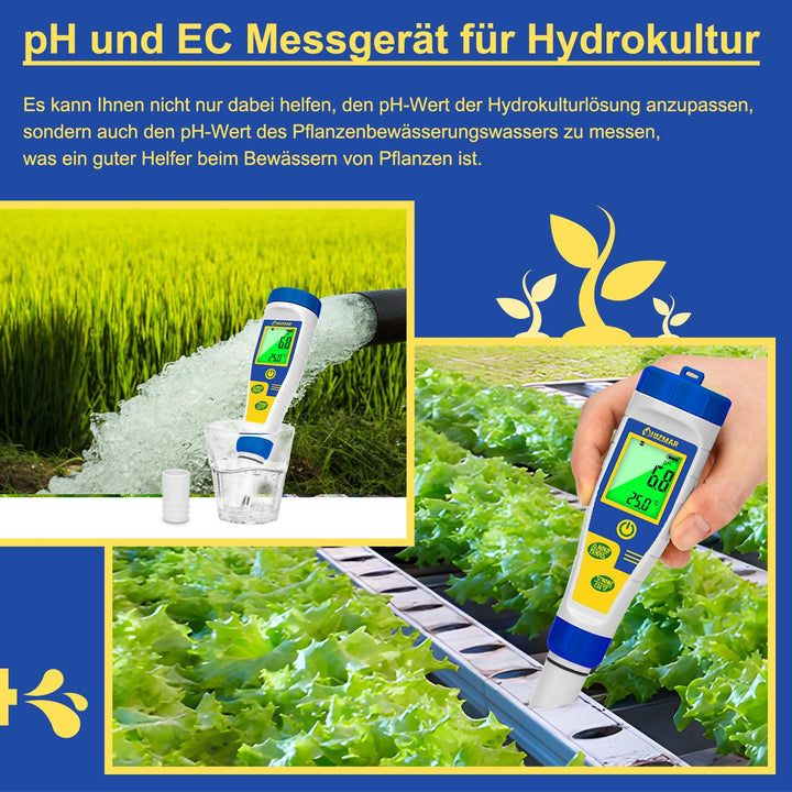 UIUZMAR Salzgehalt Messgerät für Poolwasser, Digitales pH und Salzmessgerät für Pool, Grösserer Bild