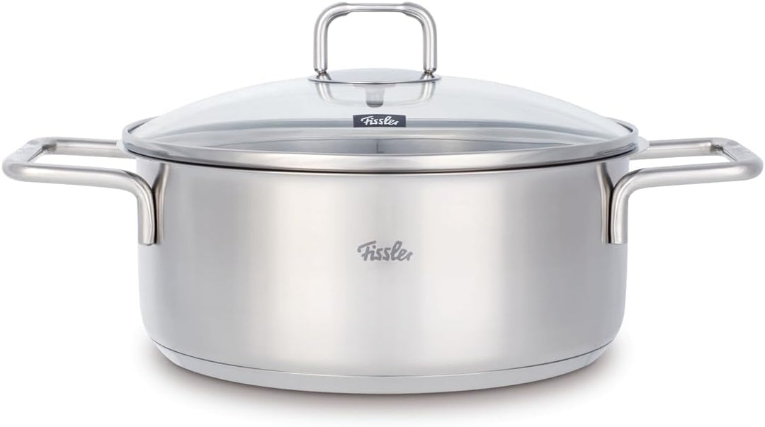 Fissler SatiTherm Edelstahl-Topfset 5-teilig – Made in Germany, satiniertes 18/10 Edelstahl, Glasdec