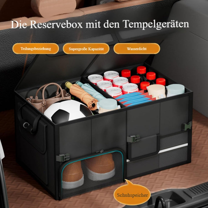 AQCQDQ Kofferraum Organizer, Auto Aufbewahrungstasche, Kofferraumtasche, Rutschfester Boden, Verstel