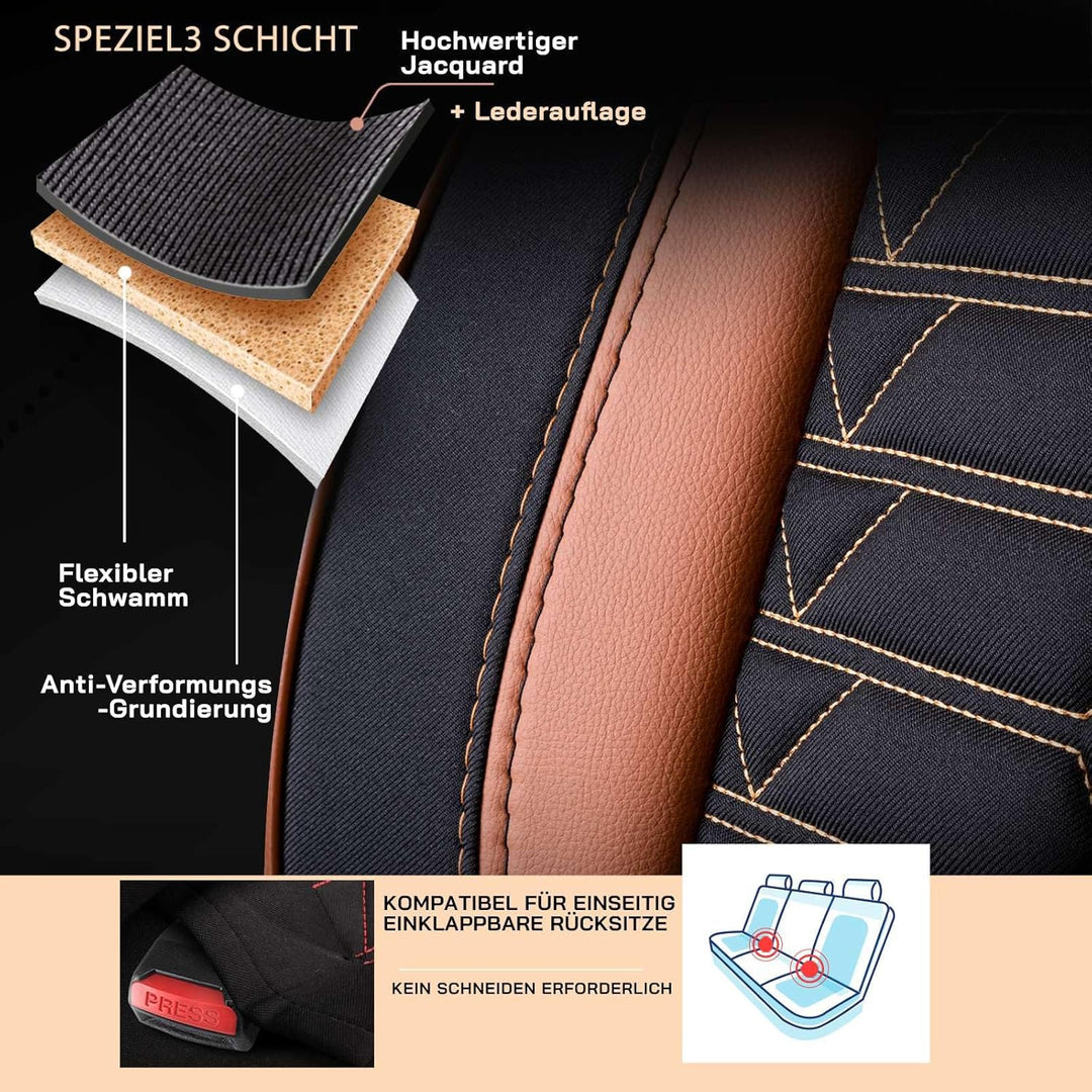 GIOVANNI BUTTI Autositzbezüge Universal – Premium Autozubehör Innenraum für PKW & SUV – Jacquard Sit