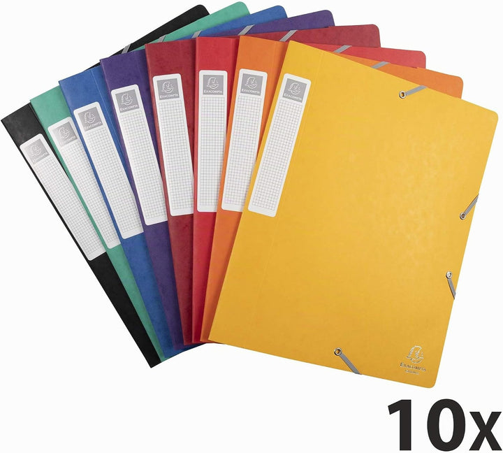 Exacompta 14000H 10er Pack Premium Sammelboxen mit Gummizug 40 mm breit aus extra starkem Colorspan-