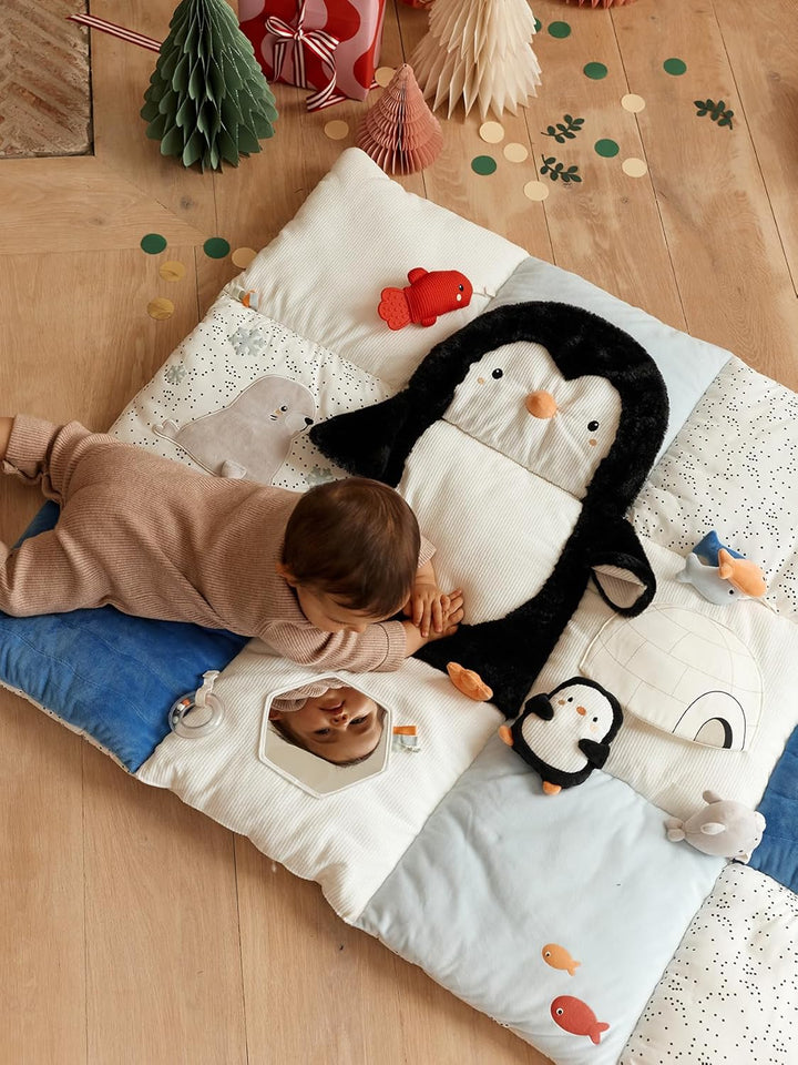 VERTBAUDET Baby Activity-Decke schwarz pinguin, schwarz pinguin