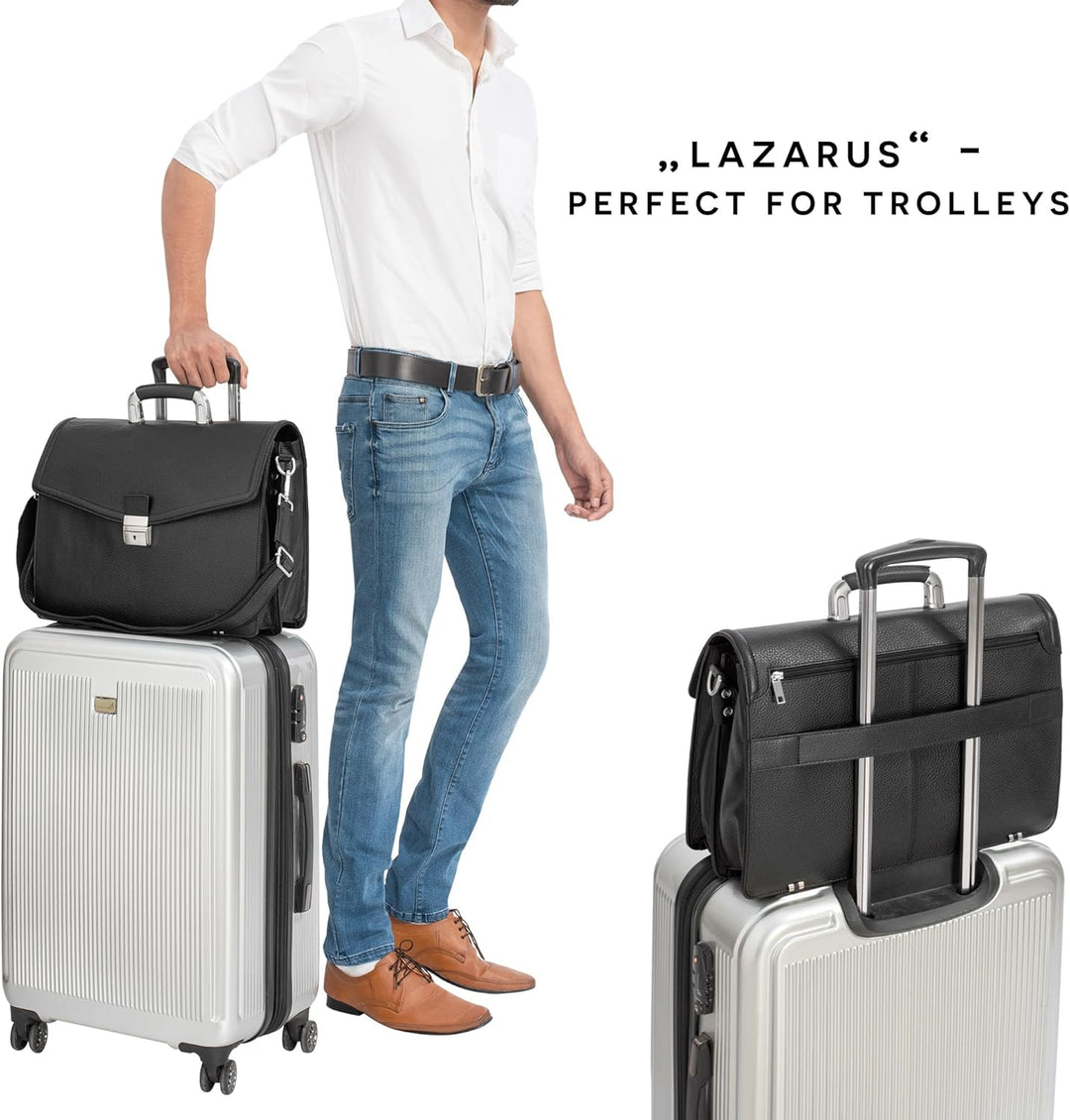 STILORD Lazarus Aktentasche Leder Gross Herren Damen Businesstasche 15,6 Zoll Laptoptasche Umhängeta