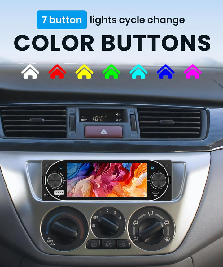 Rimoody Autoradio 1 Din mit Wireless Carplay Android Auto IOS/Android Mirror Link Bluetooth 5.1, 5 Z