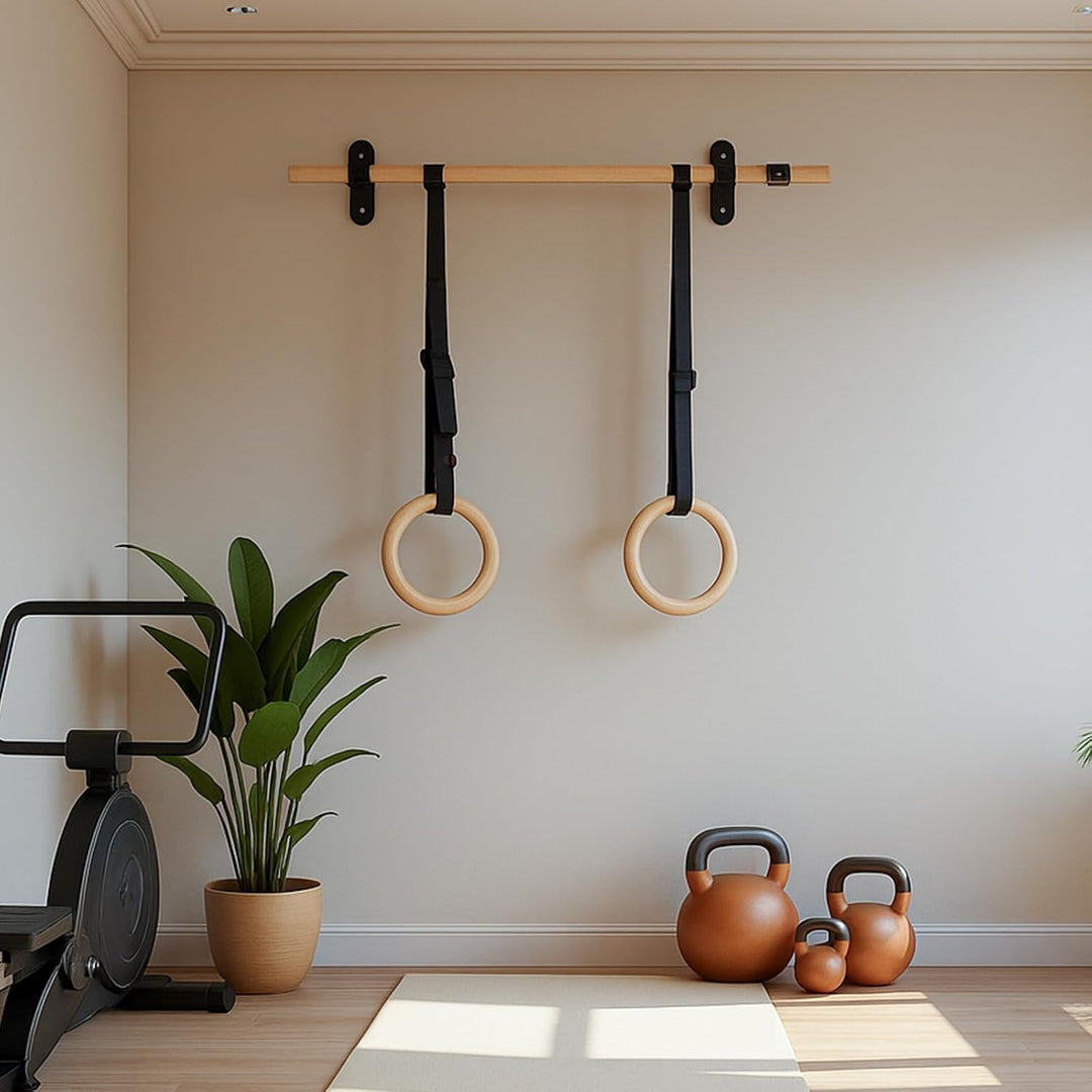 Klimmzugstange Wand, Holz Pull Up Bar, Fitness Krafttraining Klimmzug Stange für Erwachsene/Teenager