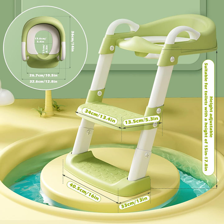 Töpfchen Toilettensitz Baby mit Treppe, Kinder WC Sitz Toilette Toilettentrainer Höhenverstellbar un