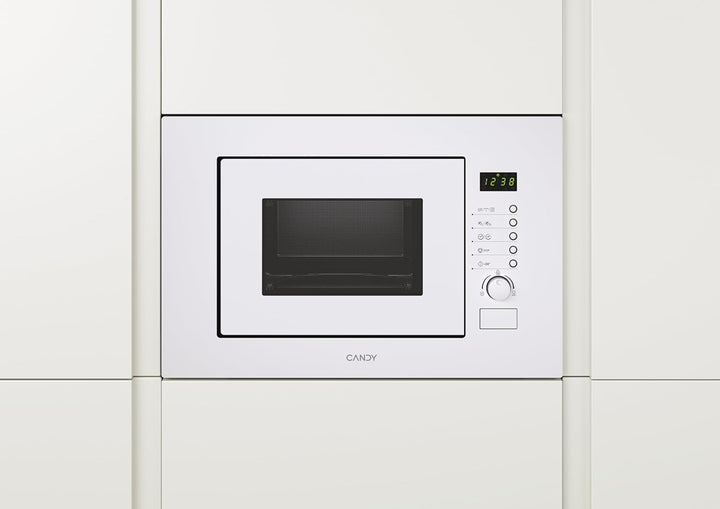 Candy MIC20GDFB, integrierte Mikrowelle mit Grill, 20 l, 1000 W, 8 Funktionen, digital, 8 Programme,