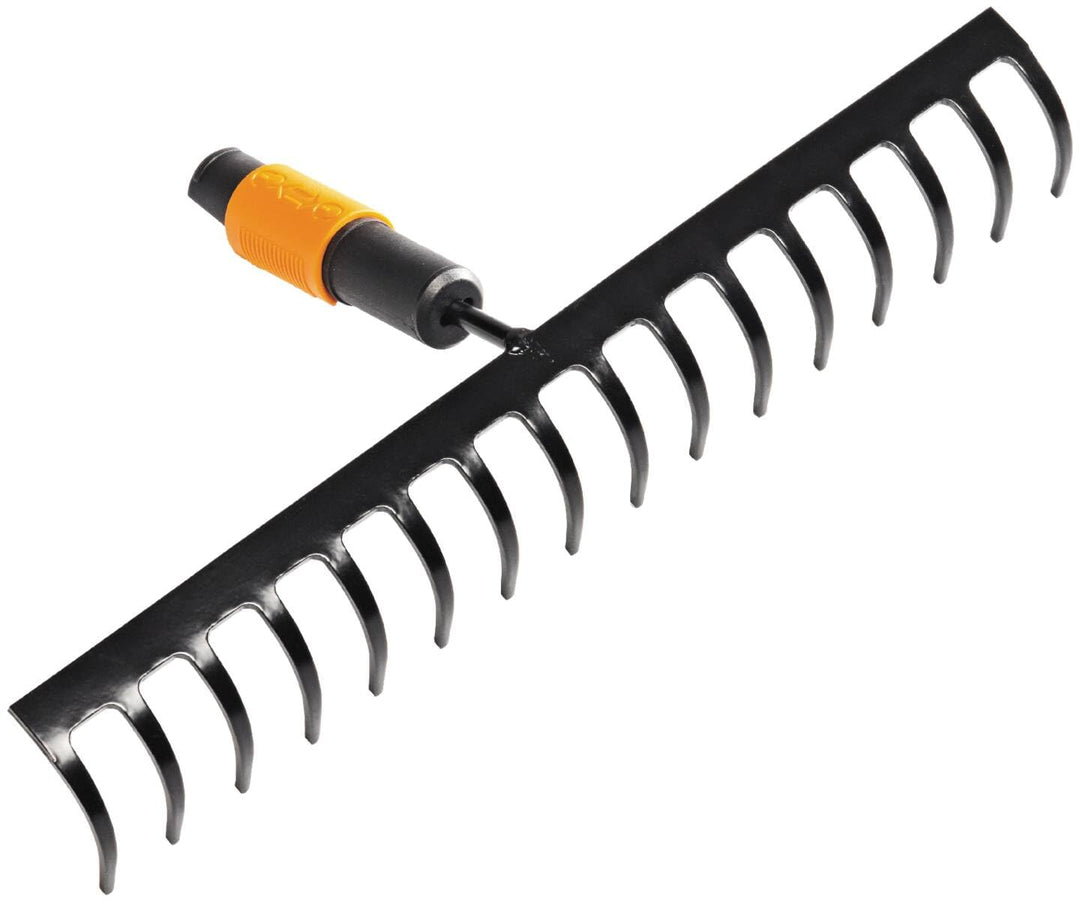 Fiskars Rechen mit 16 Zinken, Werkzeugkopf, Breite: 40 cm, Gehärtete Stahlzinken, Schwarz/Orange, Qu