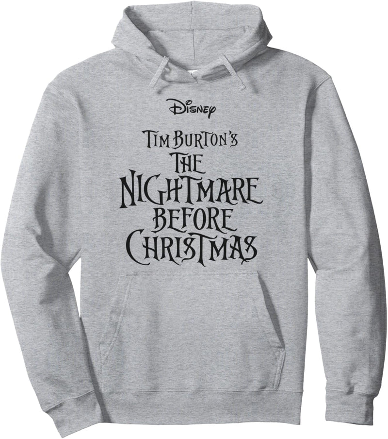 Nightmare Before Christmas Movie Poster Black Text Pullover Hoodie