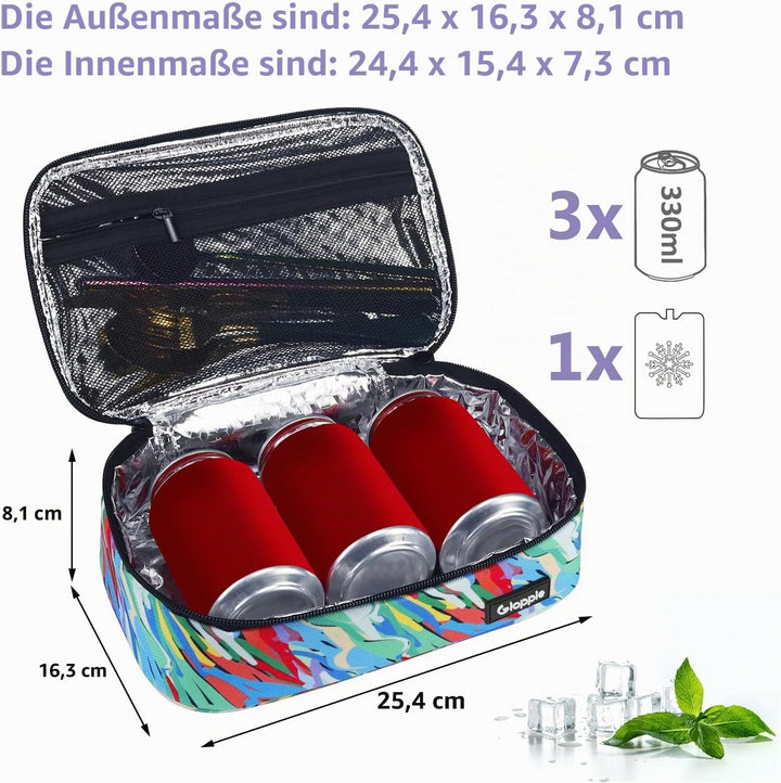 Gloppie Klein Kühltasche Leicht Lunch-Tasche für Lebensmitteltransport, Thermotasche Einkaufstasche