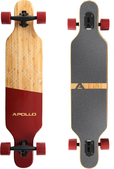 Apollo Longboard, Komplettboard mit High Speed ABEC Kugellagern, Drop Through, Freeride, Skaten, Cru