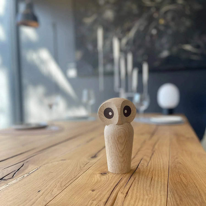 Architectmade Owl Eule Holzfigur gross Natur H: 17 cm, B: 9 cm Eiche Natur, H: 17 cm, B: 9 cm Eiche