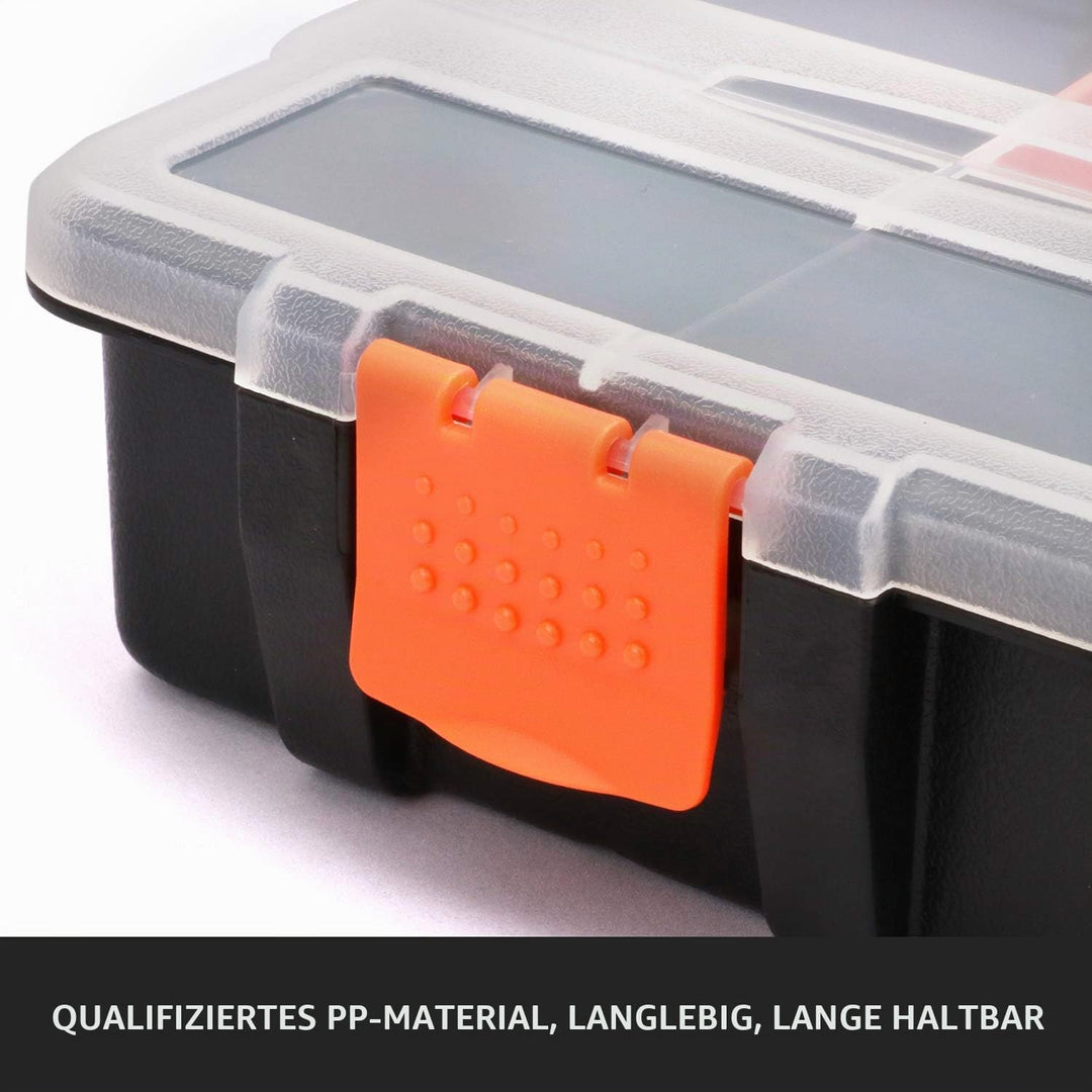 CASOMAN Hardware & Parts Organizers, 4 Piece Set Toolbox, Compartment Small Parts Organizer, Versati