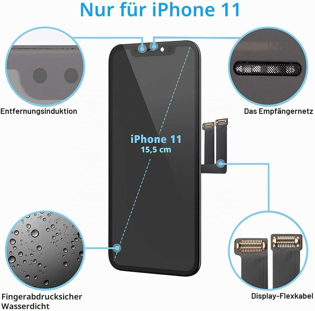 Hoonyer iPhone 11 Display with 3D Touch Function and Digitizer and Repair Kit (iPhone 11 Display), i