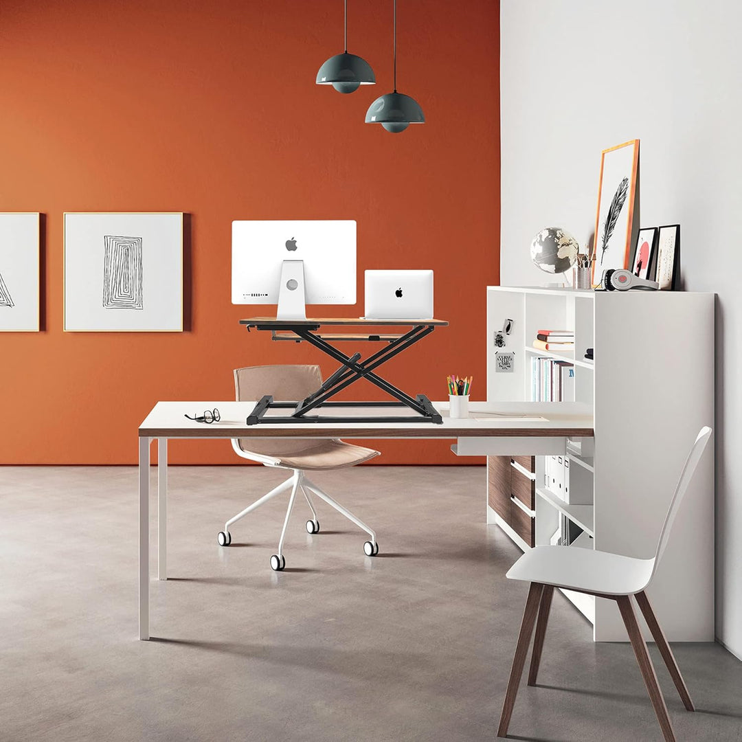 PUTORSEN Höhenverstellbarer Sitz-Steh-Arbeitsplatz Schreibtisch Computer Riser Workstation, Schreibt