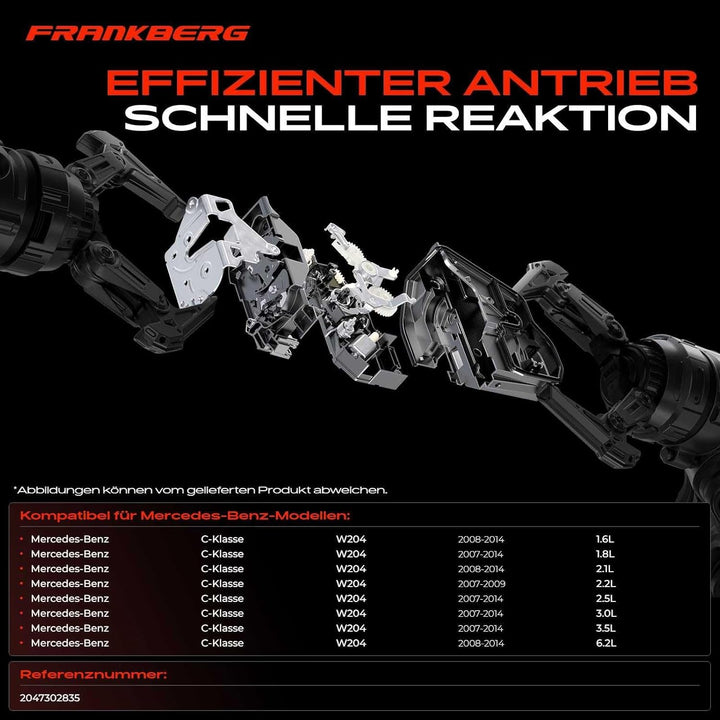 Frankberg Türschloss Stellmotor Hinten Rechts 4-Polig Kompatibel mit W204 C180 C200 C220 C230 C250 C