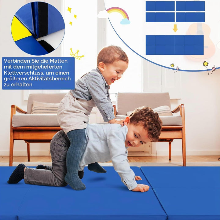 COSTWAY 180 x 60 x 5 cm Weichbodenmatte klappbar, Gymnastikmatte tragbar, Yogamatte wasserabweisend,