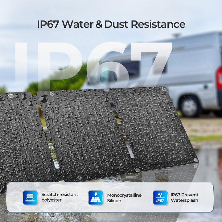 Renogy Solarpanels, E.Flex 30W tragbares, faltbares Solarpanel-Ladegerät, Schnellladung für iPhone,